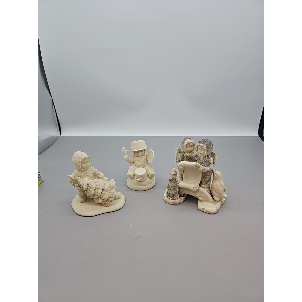 Vintage Dept. Department 56 Snowbabies Figurines Lot of 3‎ Penguins Winter Tree